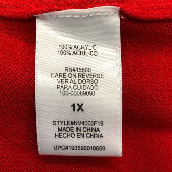 Napa Valley Women Long Sleeve Mock Neck Sweater Size 1X Red M148 -19 - Picture 7 of 13